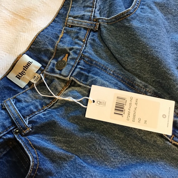 Rhythm Essential Relaxed Fit Blue Jeans 36’ waist size 18-20 (XL) NWT MSRP $68 - Picture 5 of 7